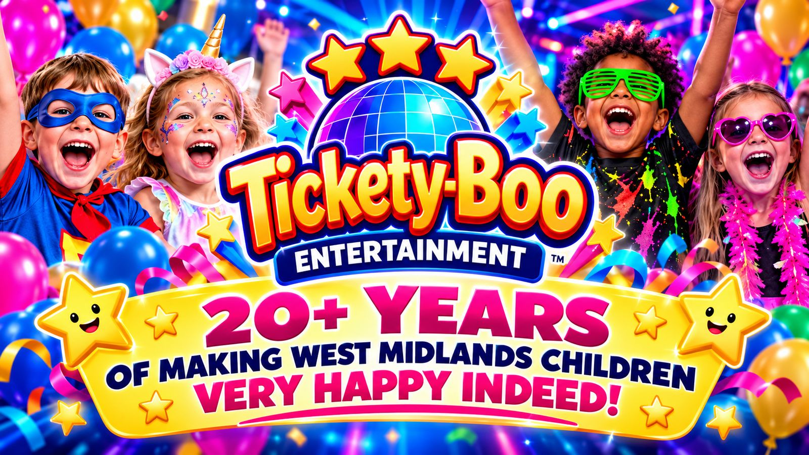 Tickety-Boo Entertainment - 20+ years of children's parties, nursery entertainment and school discos across Birmingham, Solihull, Sutton Coldfield and Coventry