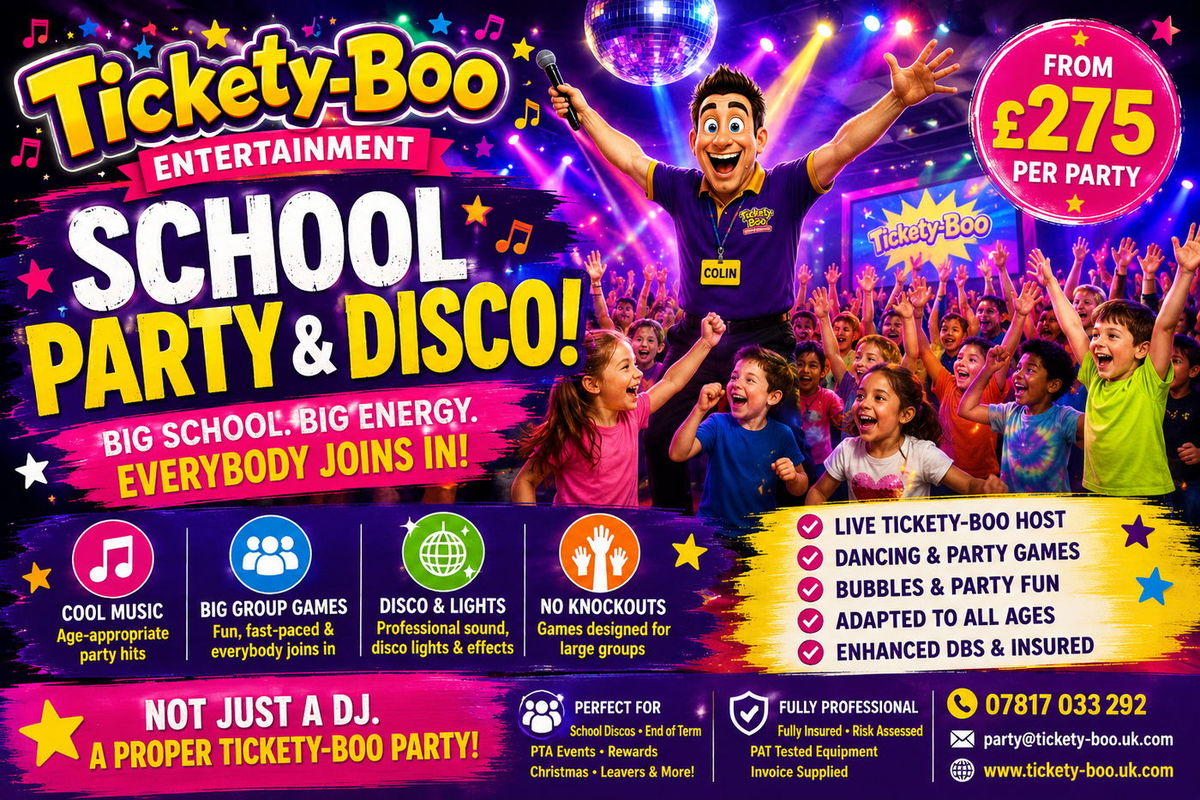 Tickety-Boo school parties and discos across the West Midlands