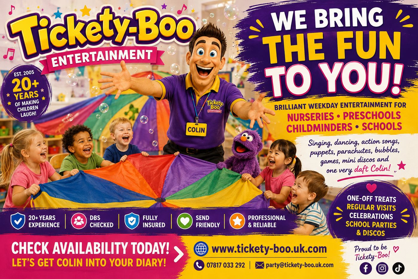 Tickety-Boo nursery and preschool entertainment across the West Midlands